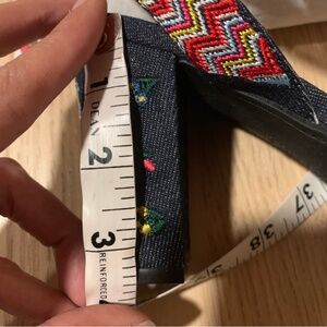 Strappy denim healed sandels